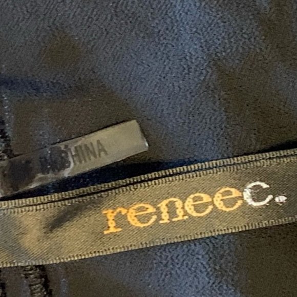 Renee C Womens Blouse Black Textured Short Sleeves - Picture 6 of 6